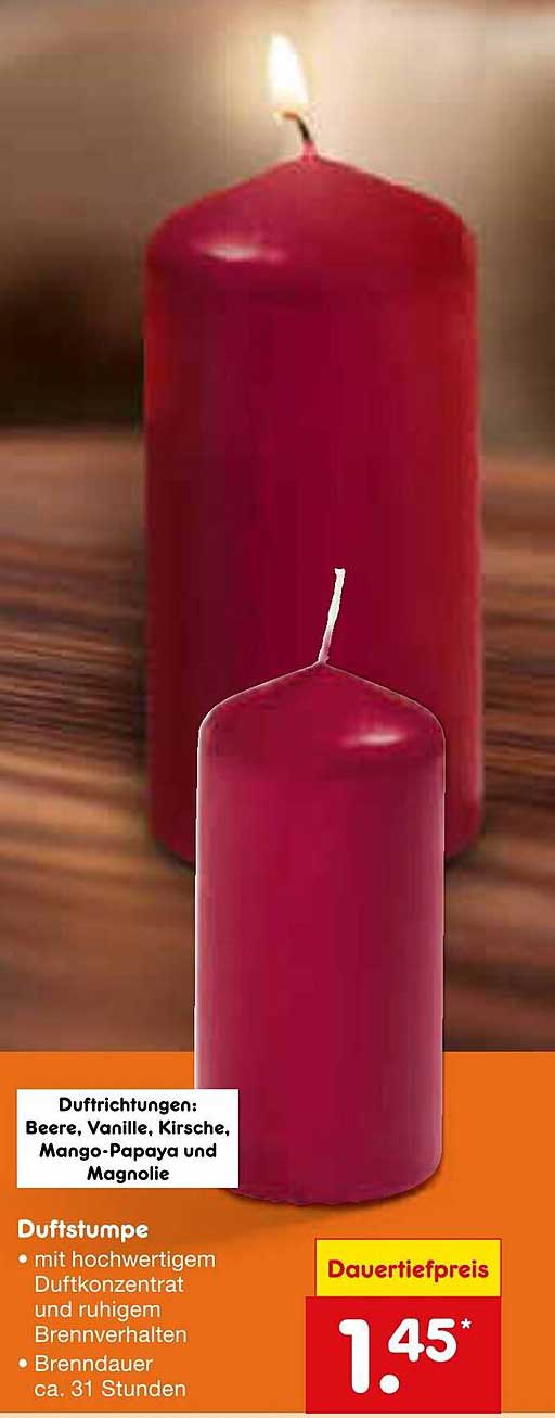 Duftstumpen - Beere, Vanille, Kirsche, Mango-Papaya und Magnolie