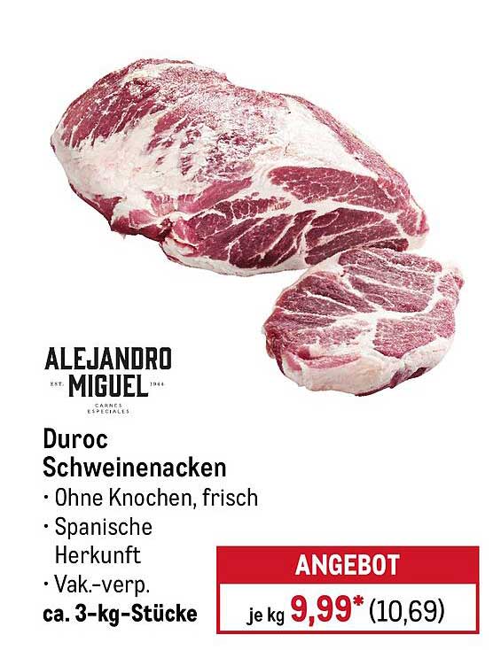 Duroc Schweinenacken - Frisch, ohne Knochen, spanische Herkunft
