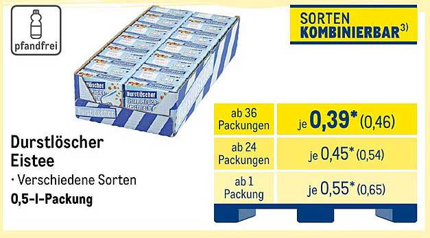 Durstlöscher Eistee 0,5 l – Verschiedene Sorten