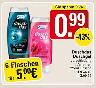 Duschdas Duschgel - verschiedene Varianten 225ml Flasche