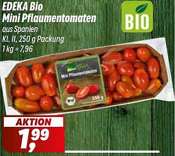 EDEKA Bio Mini Pflaumentomaten aus Spanien, 250 g