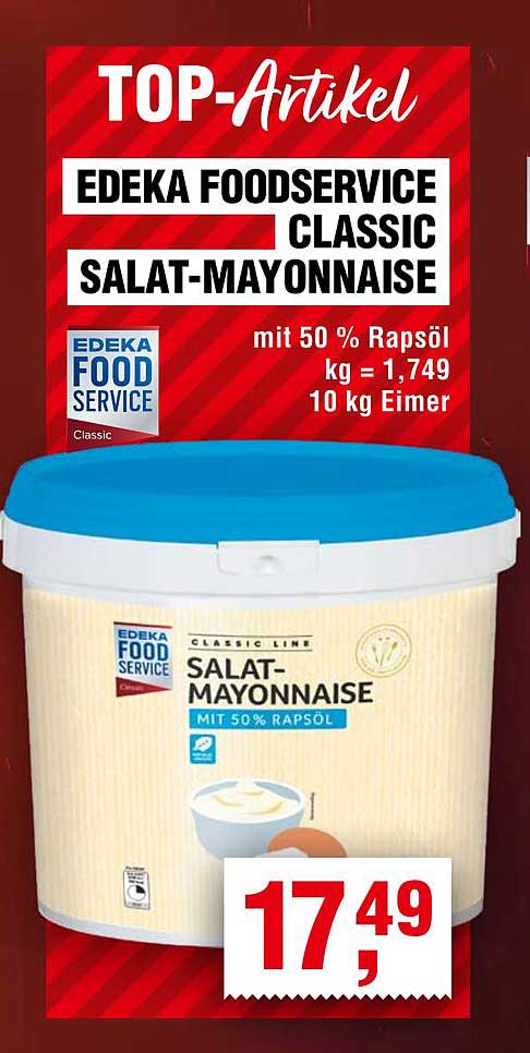 EDEKA FOODSERVICE CLASSIC SALAT-MAYONNAISE mit 50 % Rapsöl - 10 kg Eimer
