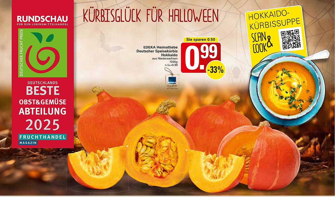 EDEKA Heimatliebe Deutscher Speisekürbis Hokkaido 1000g