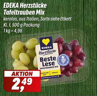 EDEKA Herzstücke Tafeltrauben Mix, 500 g