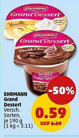 EHRMANN Grand Dessert – Verschiedene Sorten, je 190 g