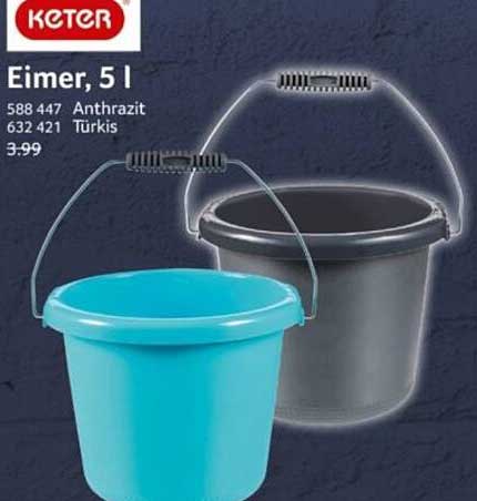 Eimer, 5 l - Anthrazit und Türkis