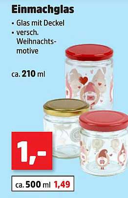 Einmachglas mit Deckel – Weihnachtsmotive
