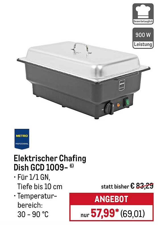 Elektrischer Chafing Dish GCD 1009 – jetzt im Angebot!
