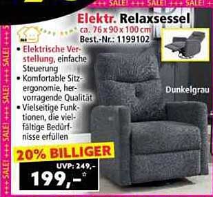 Elektrischer Relaxsessel - Dunkelgrau