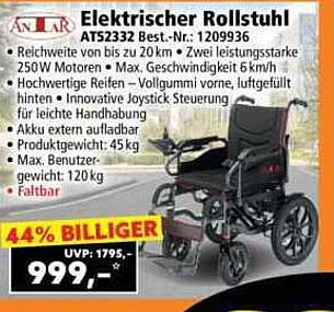 Elektrischer Rollstuhl AT52332 - Jetzt zum Top-Preis!
