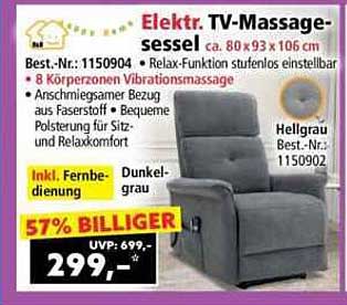 Elektrischer TV-Massagesessel mit Relax-Funktion