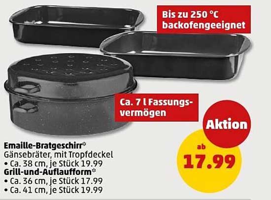 Emaillierte Bratgeschirr – Gänsebräter mit Deckel