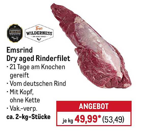 Emsrind Dry aged Rinderfilet - 21 Tage am Knochen gereift