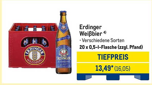 Erdinger Weißbier 20 x 0,5 l - Aktionsangebot