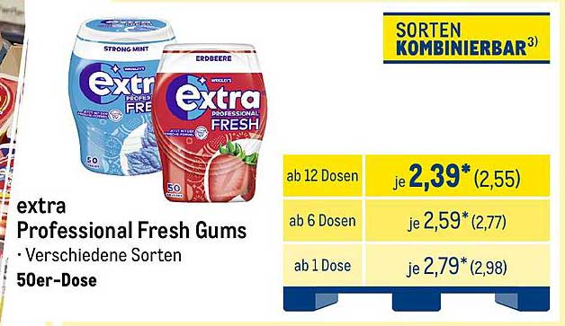 extra Professional Fresh Gums 50er-Dose - verschiedene Sorten