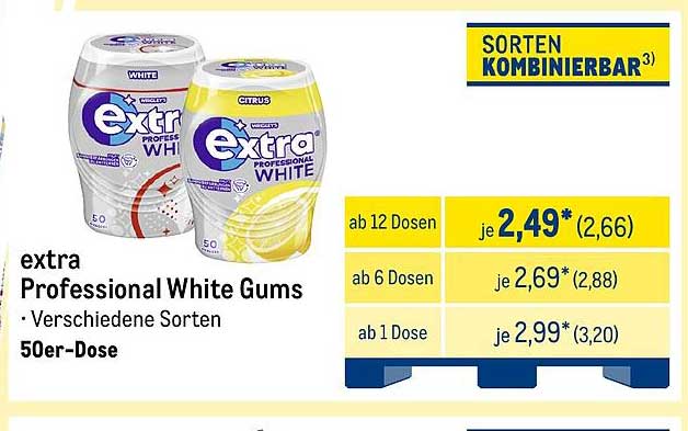 extra Professional White Gums - Verschiedene Sorten