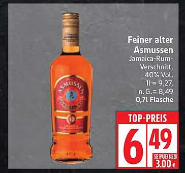 Feiner alter Asmussen Jamaica-Rum-Verschnitt, 0,7l