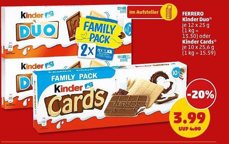 Ferrero Kinder Duo Family Pack oder Kinder Cards Family Pack