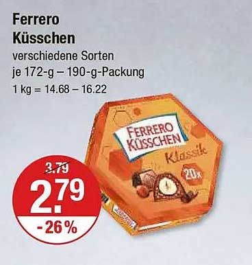 Ferrero Küsschen 172 g – 190 g-Packung