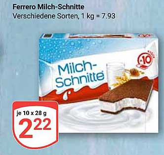Ferrero Milch-Schnitte - Verschiedene Sorten