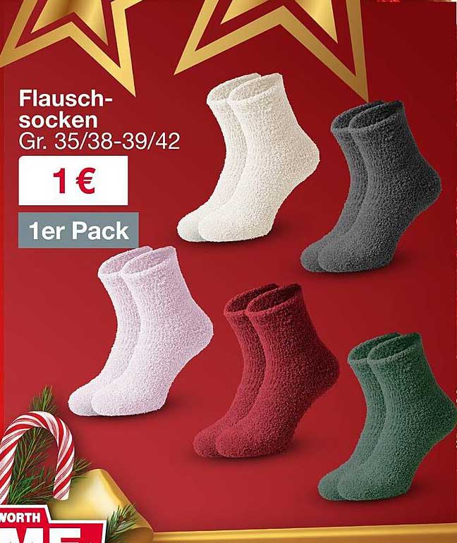 Flausch-Socken in verschiedenen Farben für nur 1 €