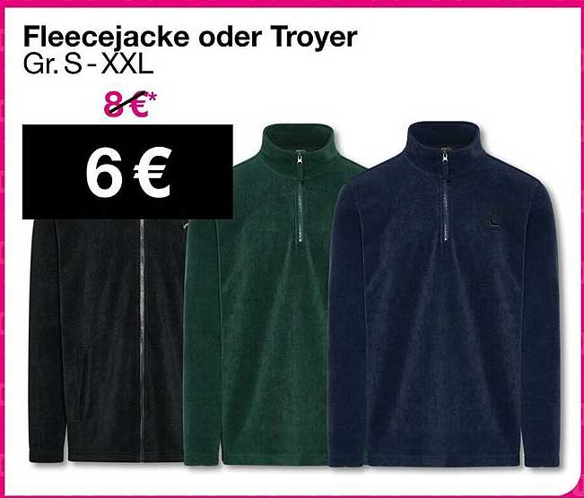 Fleecejacke oder Troyer Gr. S - XXL