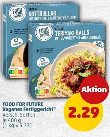 FOOD FOR FUTURE Veganes Fertiggericht - Kottbullar und Teriyaki Balls