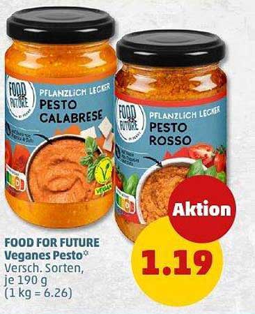 FOOD FOR FUTURE Veganes Pesto, verschiedene Sorten, 190 g