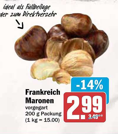 Frankreich Maronen vorgegart 200 g Packung