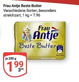 Frau Antje Beste Butter – Verschiedene Sorten