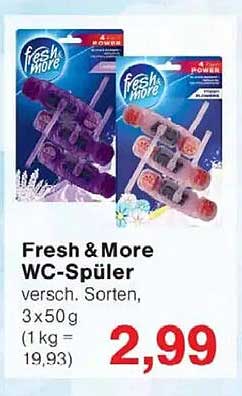 Fresh & More WC-Spüler, verschiedene Sorten, 3 x 50 g