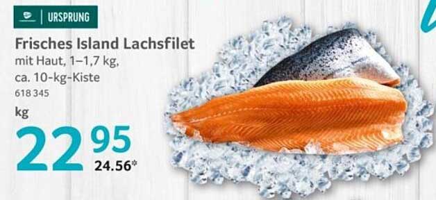 Frisches Island Lachsfilet mit Haut, 1–1,7 kg, ca. 10-kg-Kiste