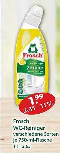 Frosch WC-Reiniger verschiedene Sorten je 750-ml-Flasche