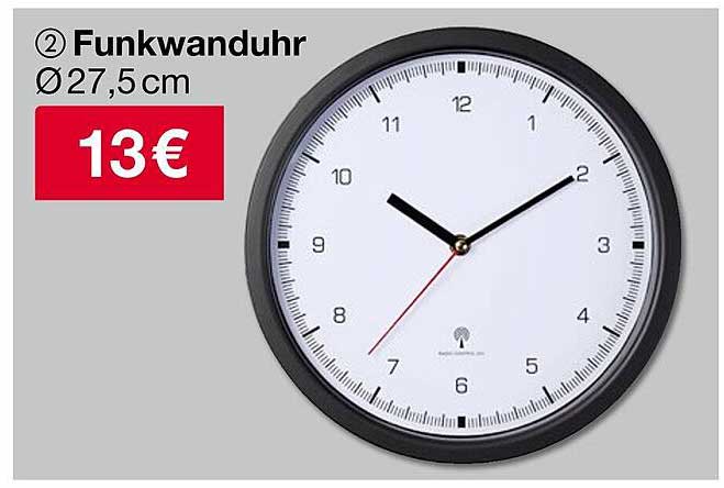 Funkwanduhr Ø 27,5 cm