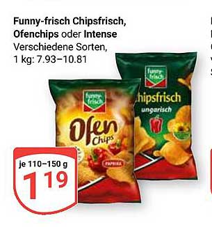 Funny-frisch Chipsfrisch, Ofenchips oder Intense – Verschiedene Sorten, 1 kg