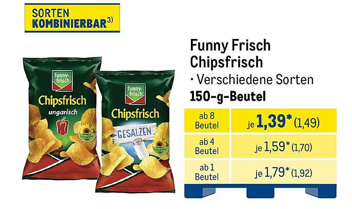 Funny Frisch Chipsfrisch - Verschiedene Sorten 150-g-Beutel