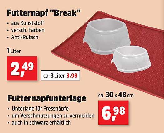 Futternapf "Break" und Futternapfunterlage