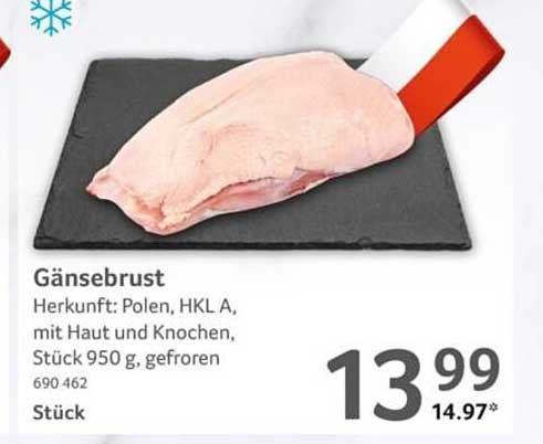 Gänsebrust, 950 g, gefroren von Selgros