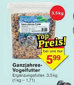Ganzjahres-Vogelfutter, 3,5 kg