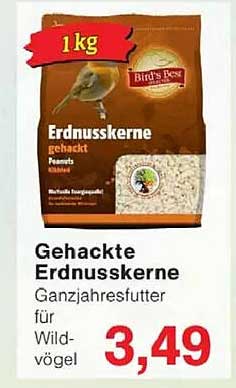 Gehackte Erdnusskerne für Wildvögel – 1 kg
