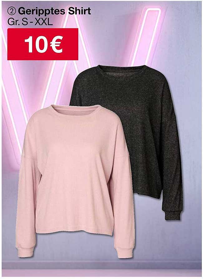 Geripptes Shirt Gr. S - XXL