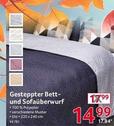 Gesteppten Bett- und Sofауüberwurf