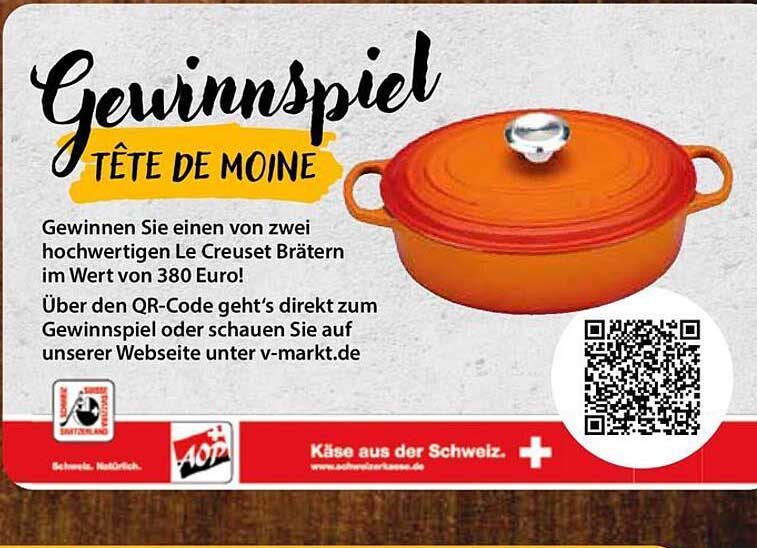 Gewinnspiel TÊTE DE MOINE - Hochwertige Le Creuset Bräter im Wert von 380€