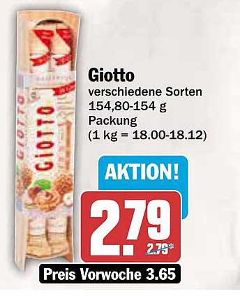 Giotto verschiedene Sorten 154,80-154 g Packung