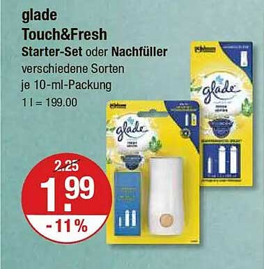 glade Touch&Fresh Starter-Set oder Nachfüller verschiedene Sorten je 10-ml-Packung