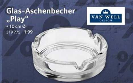 Glas-Aschenbecher "Play" 10 cm Ø