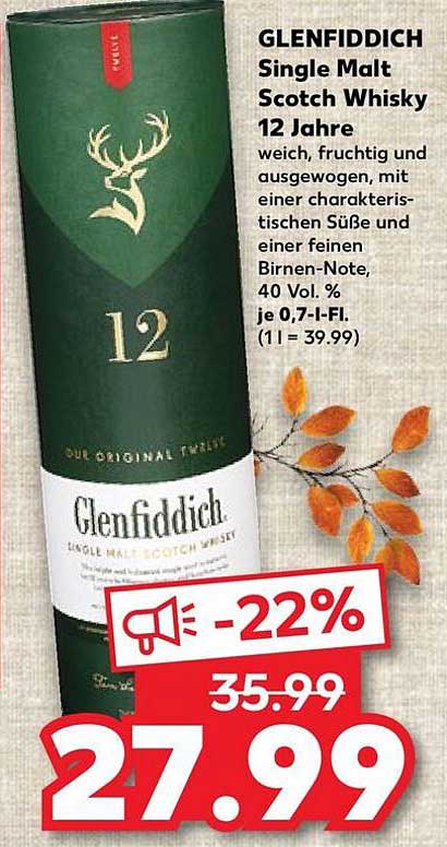 GLENFIDDICH Single Malt Scotch Whisky 12 Jahre