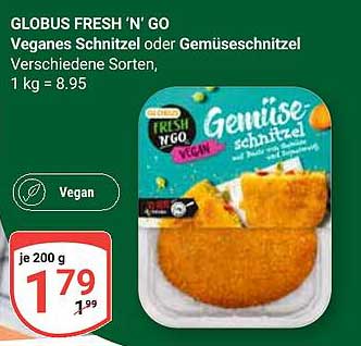 GLOBUS FRESH 'N' GO Veganes Schnitzel oder Gemüseschnitzel, 200 g für 1,79 €