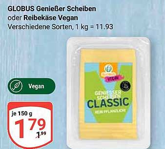 GLOBUS Genießer Scheiben oder Reibekäse Vegan