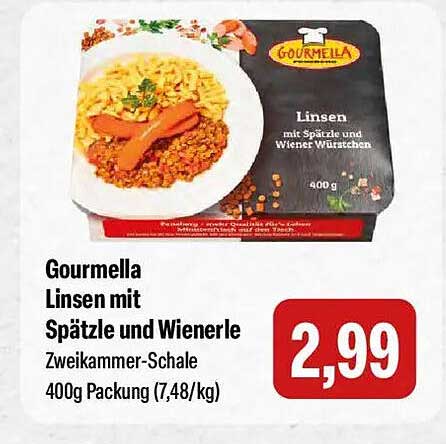 Gourmella Linsen mit Spätzle und Wienerle